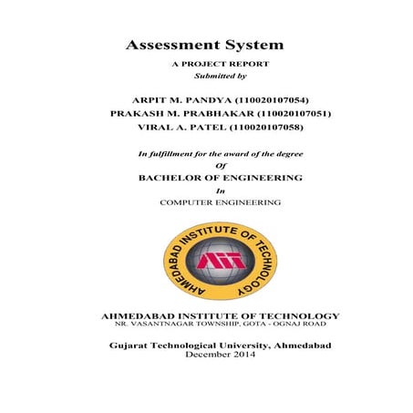 Assesmment System - project report