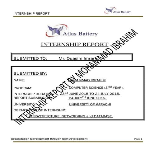 internship report covert