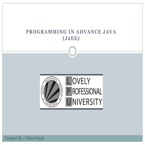 Project Presentation on Advance Java | PPT