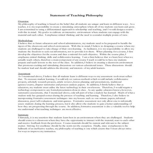 Statement of Teaching Philosophy (2)