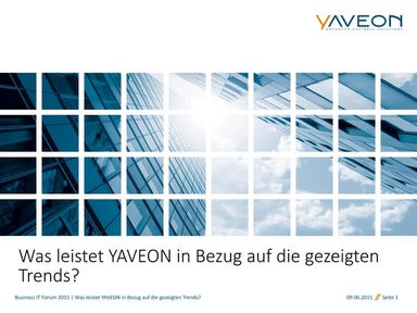Manfred Oppitz: Was leistet YAVEON in Bezug auf die Industrie 4.0?