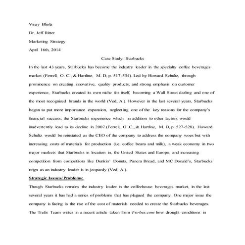 Vinay Bhola Case Study Starbucks(1)