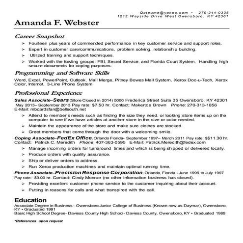 AFW Resume 2015 Second 