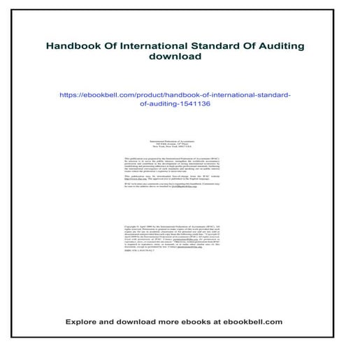Handbook Of International Standard Of Auditing