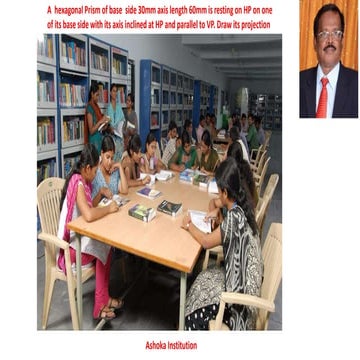 Projectiom of hexognal solid step by step process