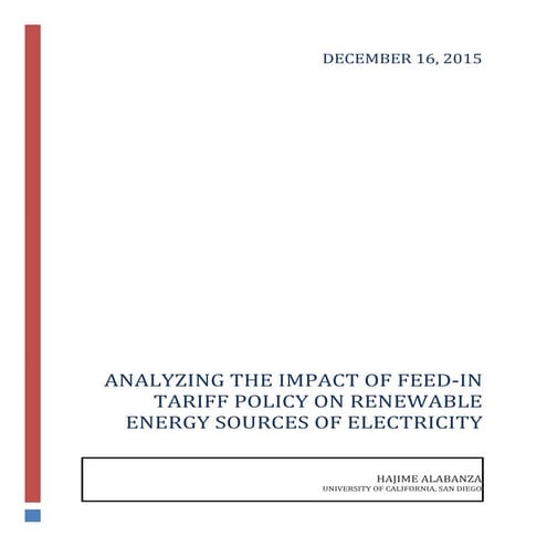 Feed-In Tariff Econometric Analysis 