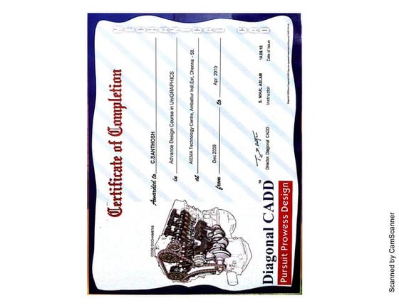 Pro-E completion certificate | PDF