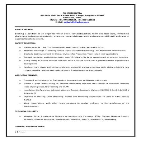 Abhishek Dutta - Revised Resume 2015.