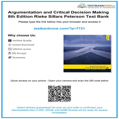 Comprehensive Guide to Argumentation and Critical Decision Making, 8th ...