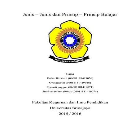 Jenis - Jenis & Prinsip Belajar