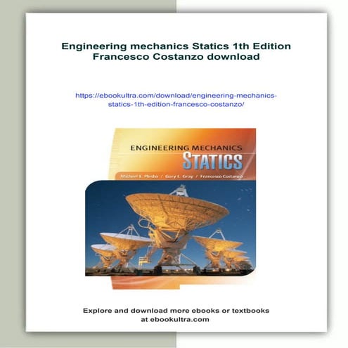 Engineering mechanics Statics 1th Edition Francesco Costanzo | PDF