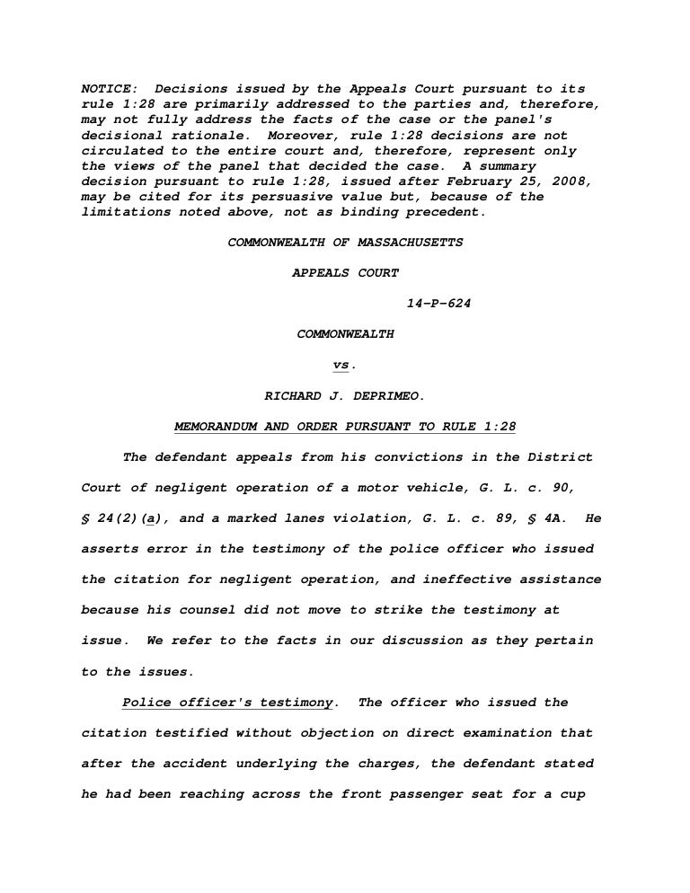 Commonwealth v. DePrimeo
