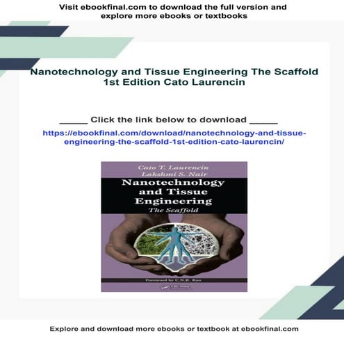 Nanotechnology and Tissue Engineering The Scaffold 1st Edition Cato ...