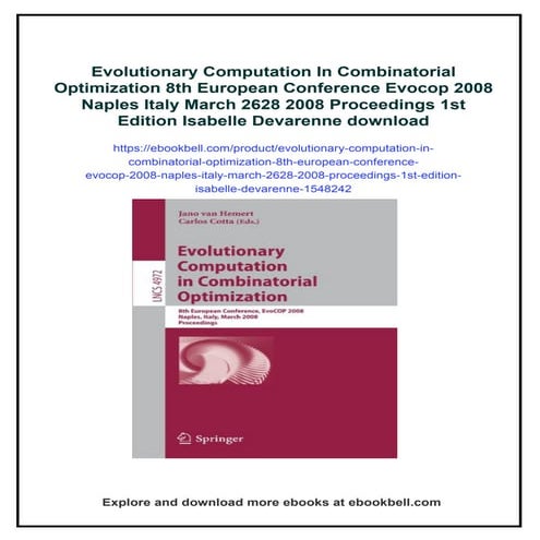 Evolutionary Computation In Combinatorial Optimization 8th European Conferenc...