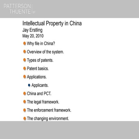 Intellectual Property in China