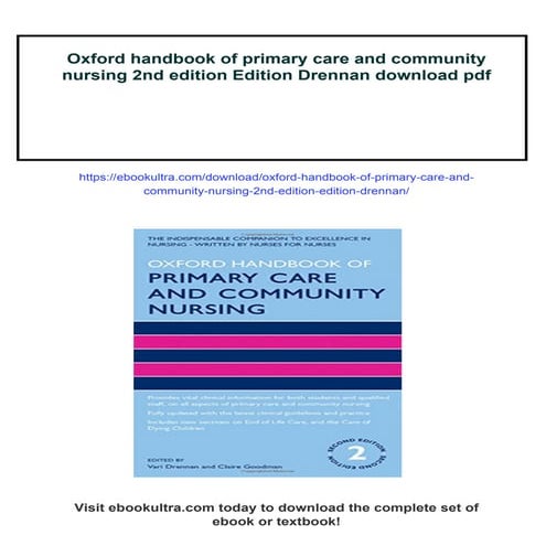 Oxford handbook of primary care and community nursing 2nd edition ...