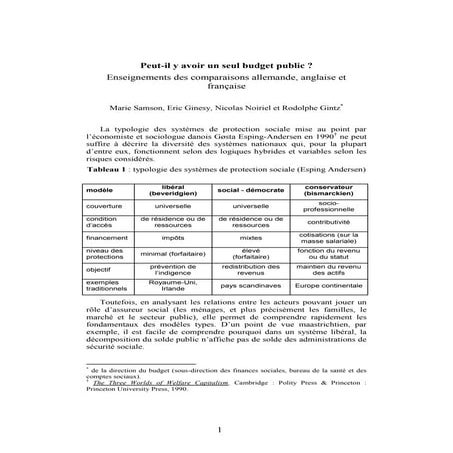 article RFFP  Peut-il y avoir un seul budget public 22.12.11