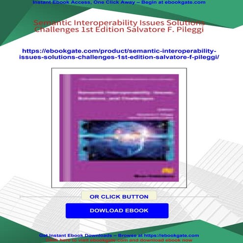 Semantic Interoperability Issues Solutions Challenges 1st Edition Salvatore F...