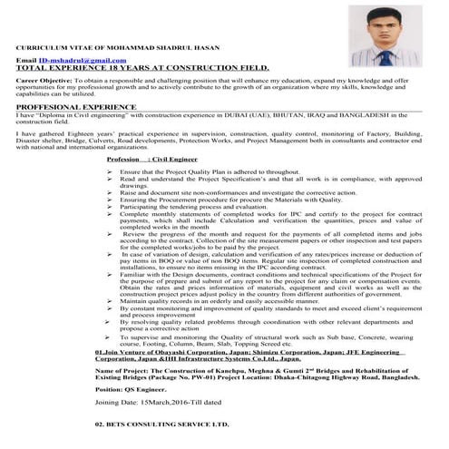 Cv of Shadrul with Pic