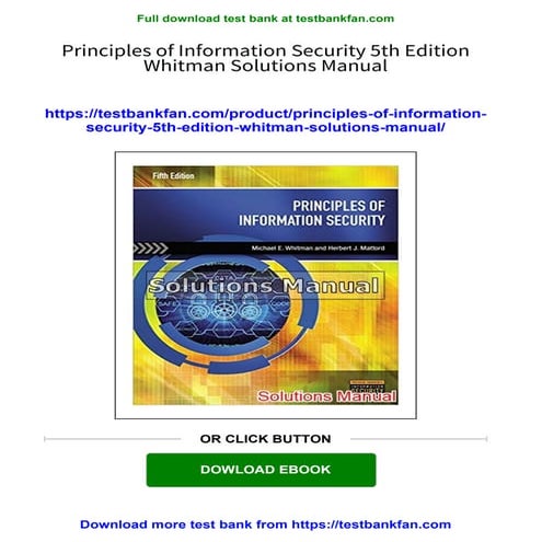Principles of Information Security 5th Edition Whitman Solutions Manual downl...
