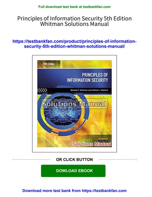 Principles of Information Security 5th Edition Whitman Solutions Manual downl...