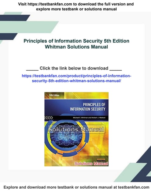 Principles of Information Security 5th Edition Whitman Solutions Manual