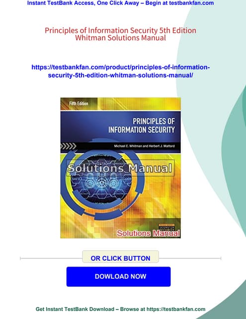 Principles of Information Security 5th Edition Whitman Solutions Manual