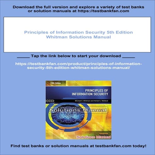 Principles of Information Security 5th Edition Whitman Solutions Manual