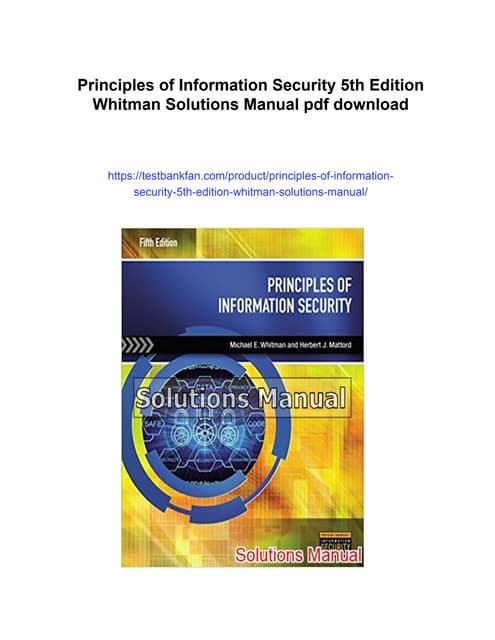 Principles of Information Security 5th Edition Whitman Solutions Manual