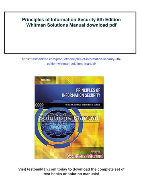 Principles of Information Security 5th Edition Whitman Solutions Manual