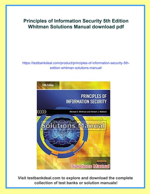 Principles of Information Security 5th Edition Whitman Solutions Manual