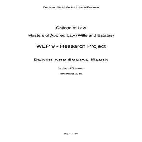 Death and Social Media Research Paper