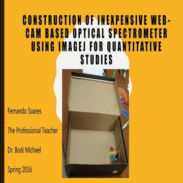 Construction of inexpensive Web-Cam based Optical Spectrometer using