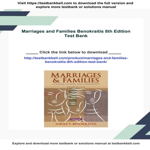 Marriages and Families Benokraitis 8th Edition Test Bank