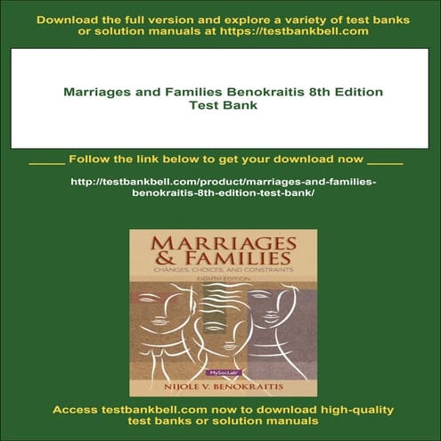 Marriages and Families Benokraitis 8th Edition Test Bank