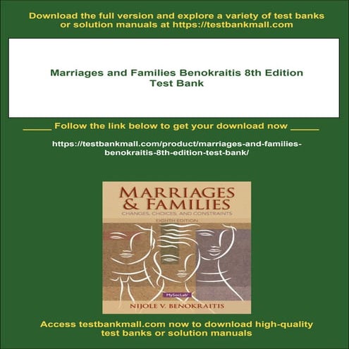 Marriages and Families Benokraitis 8th Edition Test Bank