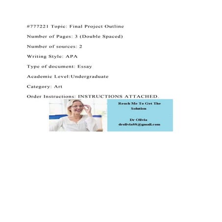 #777221 Topic Final Project OutlineNumber of Pages 3 (Double S | DOCX
