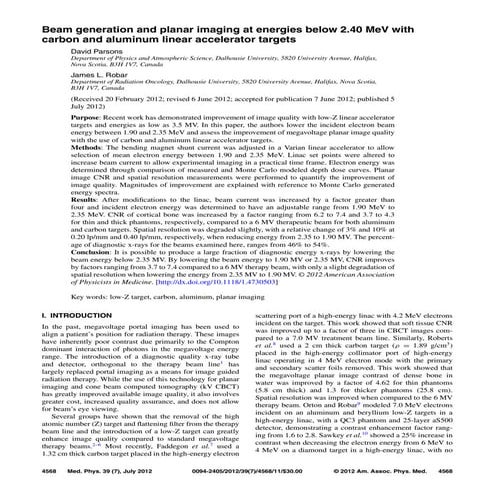 Beam generation and planar imaging at energies below 2.40 MeV with carbon and...