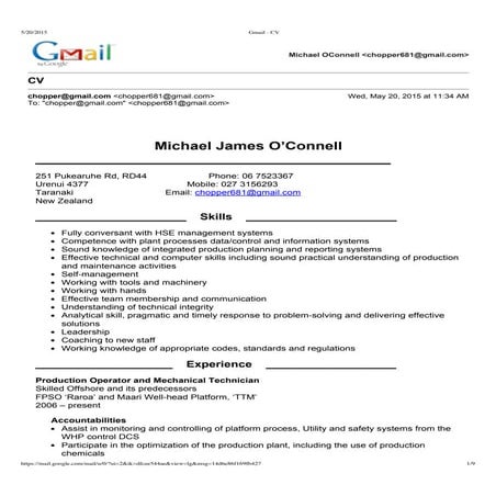 Gmail Cv1 Pdf