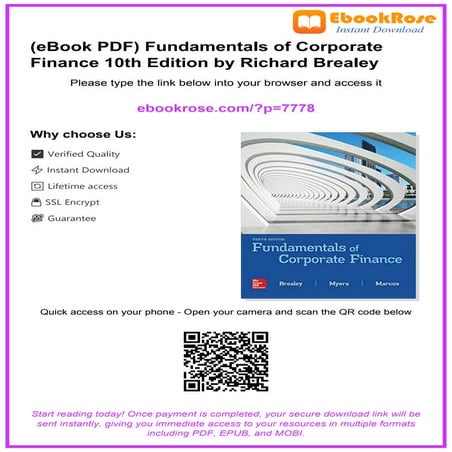 (eBook PDF) Fundamentals of Corporate Finance 9th Edition by Richard A ...