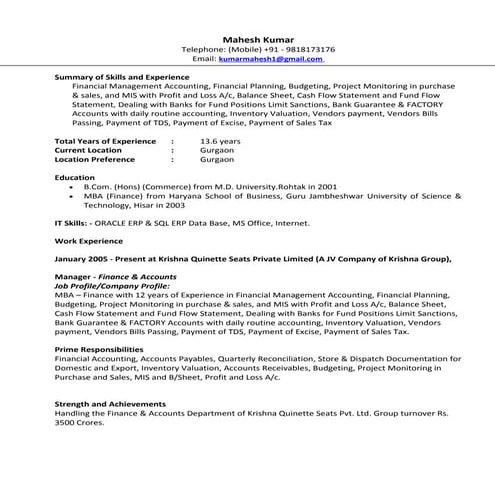 MaheshKumarResume | PDF
