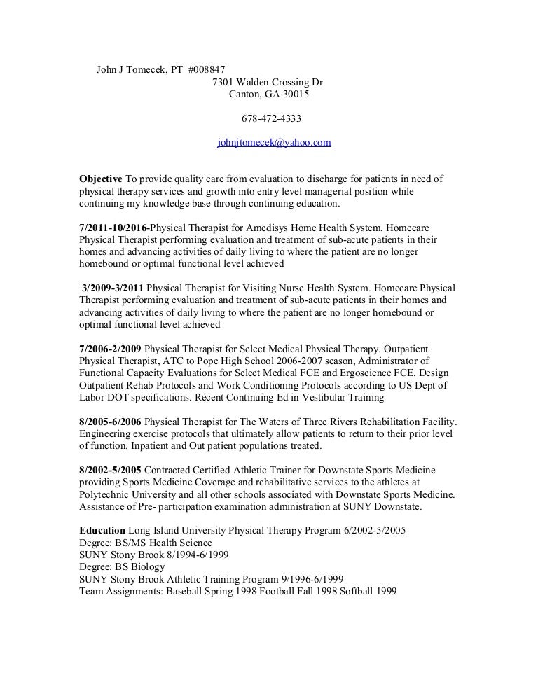 pt resume 10 2016 pt resumes