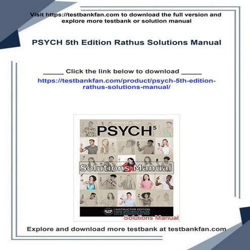 PSYCH 5th Edition Rathus Solutions Manual