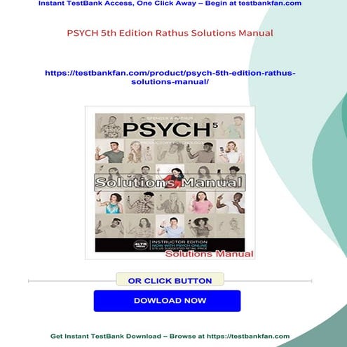 PSYCH 5th Edition Rathus Solutions Manual