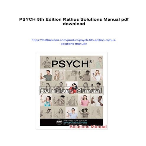 PSYCH 5th Edition Rathus Solutions Manual