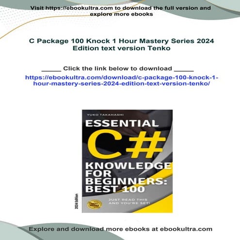 C Package 100 Knock 1 Hour Mastery Series 2024 Edition text version Tenko dow...