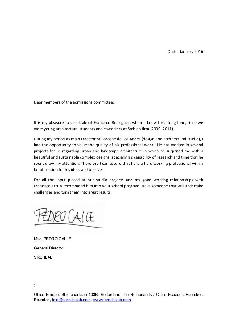Recommedation Letter 2 Francisco Rodriguez