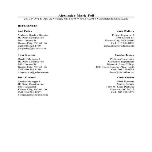 Resume References's | DOCX