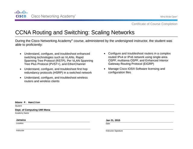 cisco academy certificate