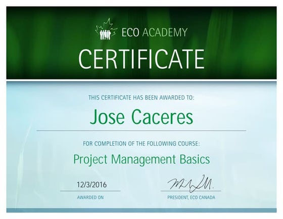 Jose Caceres Renewable Energy Expert Certificate | PDF